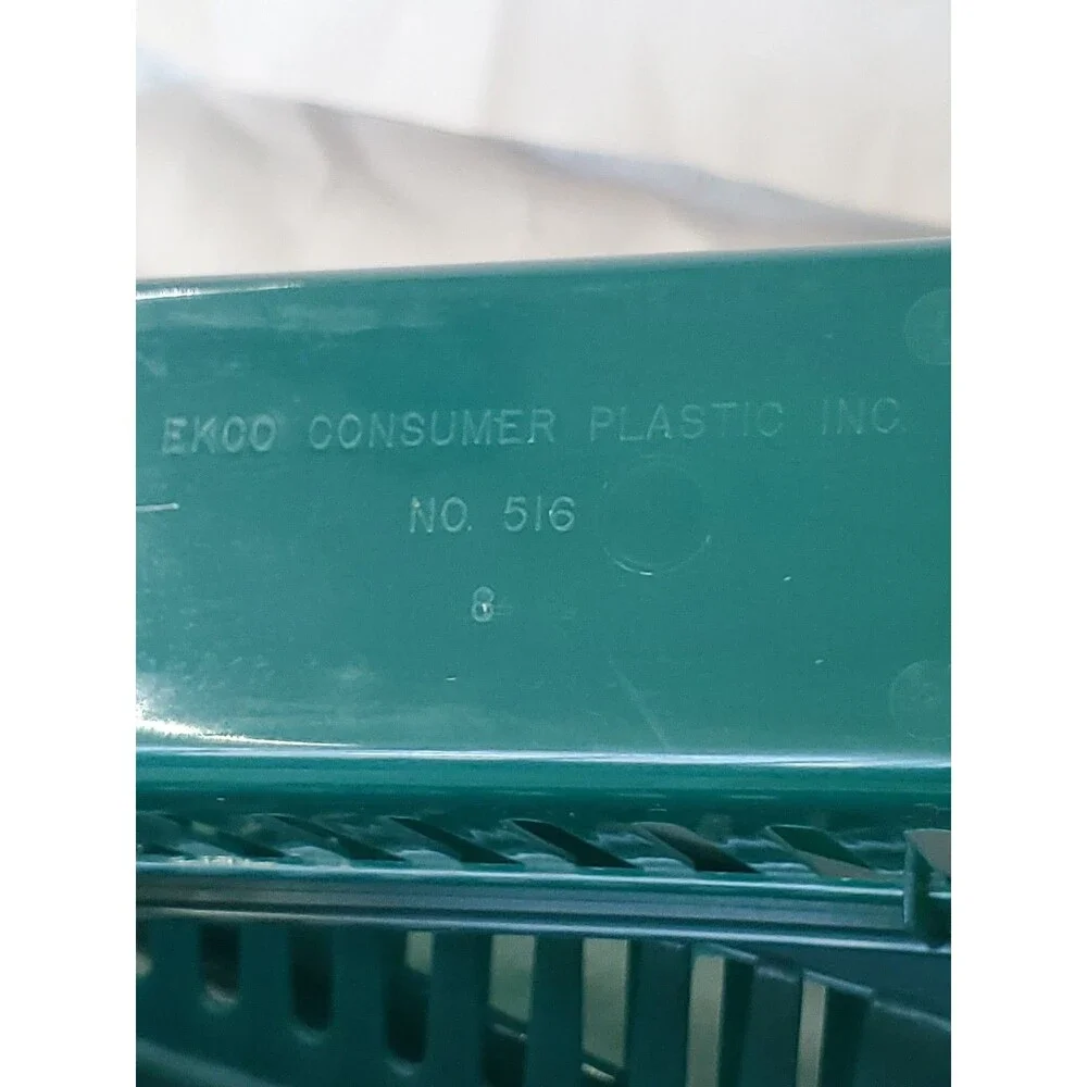 Vntg. Ekco Consumer Plastics Inc. Green Organizer Baskets (Lot Of 3)Storage(516)